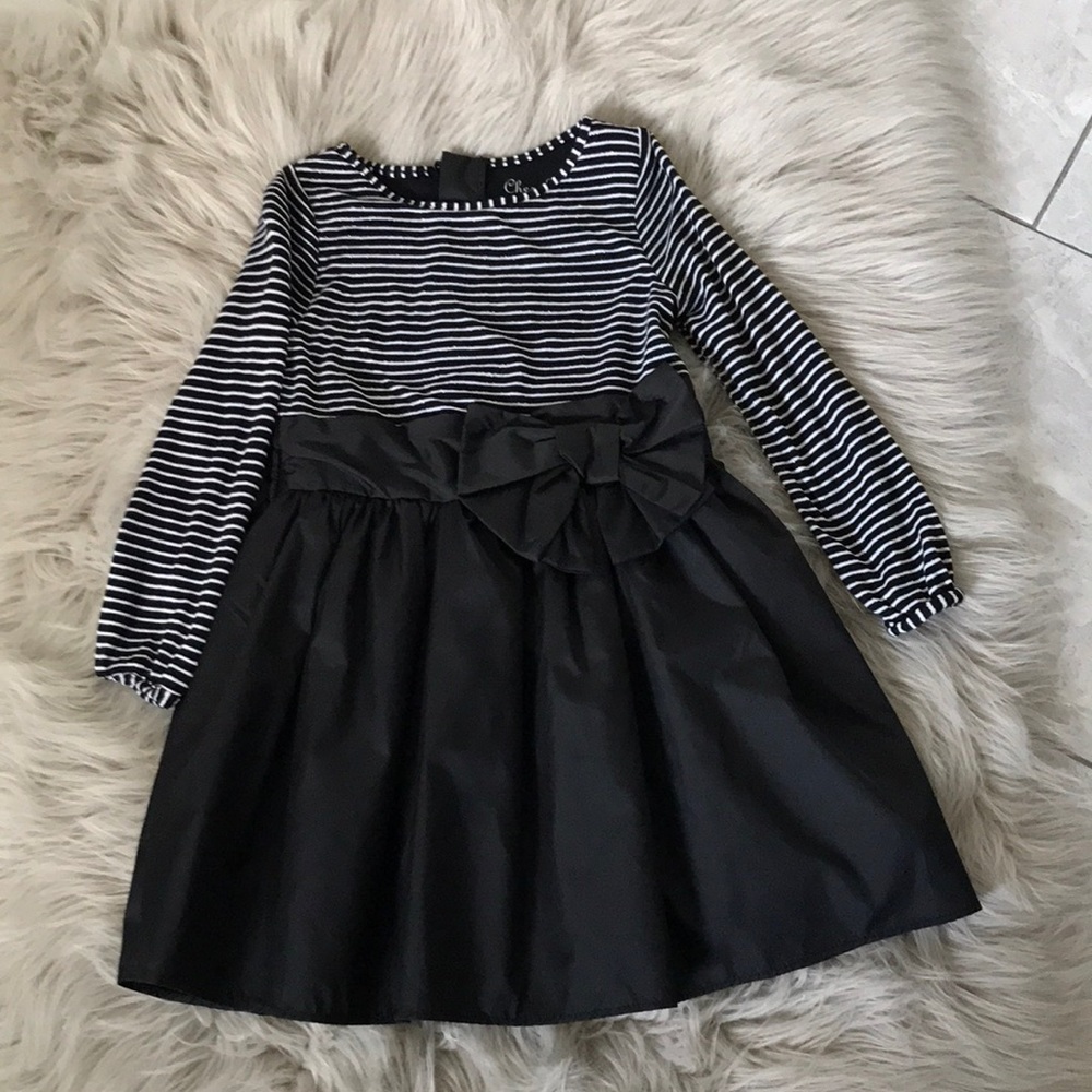 CHEROKEE Girls Holliday Black Stripes Knot Tutu Dress | 4T